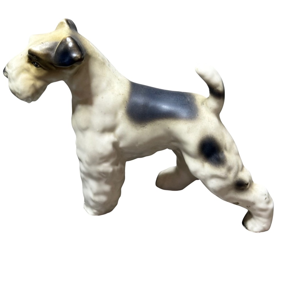 Fox Terrier Dog Figurine Ceramic Animal Statue Decor Collectible‎